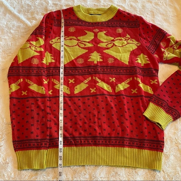 Tipsy Elves Large Angel Red Gold Ugly Christmas Sweater - Picture 7 of 9